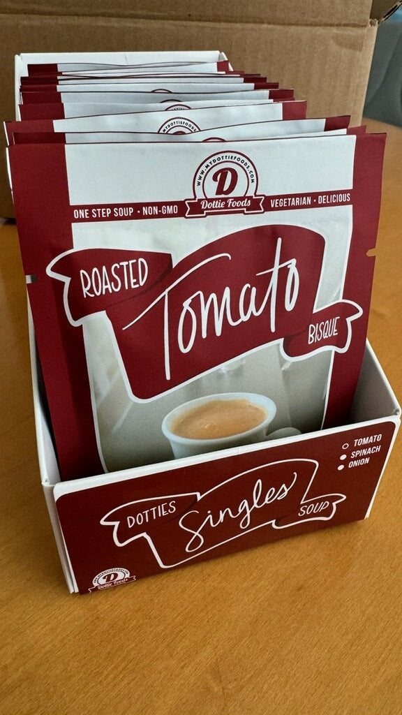 Dottie Foods Roasted Tomato Bisque Single Serv-Tray of 12-1.4oz - yields 12-8oz servings